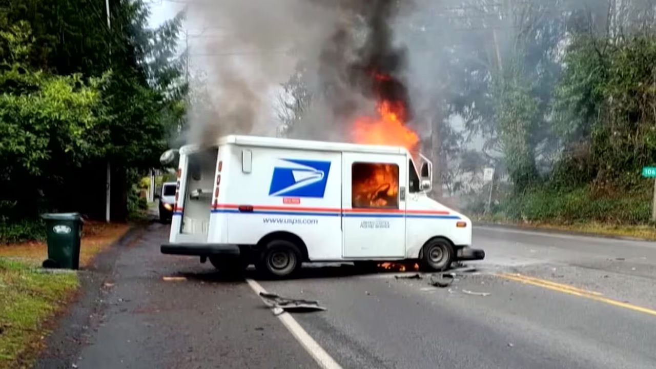 Good Samaritan and Sheriff’s Deputy Rescue Postal Driver from Burning Mail Truck After Fiery Crash