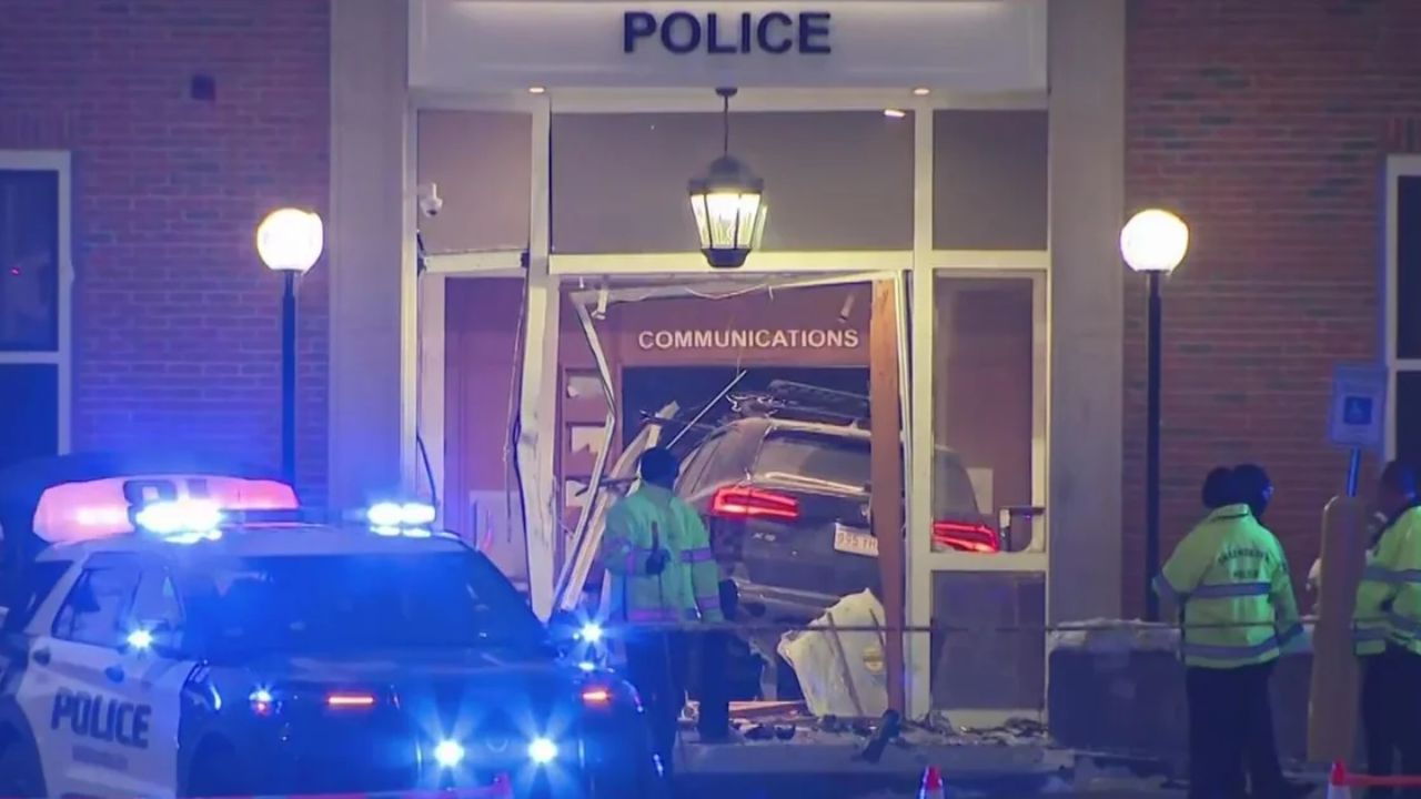 Man Intentionally Drives SUV Into Shrewsbury Police Station, Causing Major Damage but No Injuries
