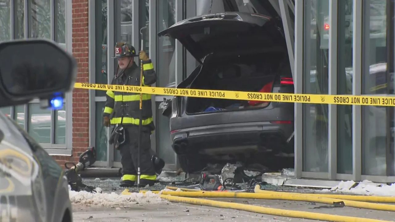 Stolen Porsche Crashes Into Cambridge Biotech Building, Leaving One Person Seriously Injured