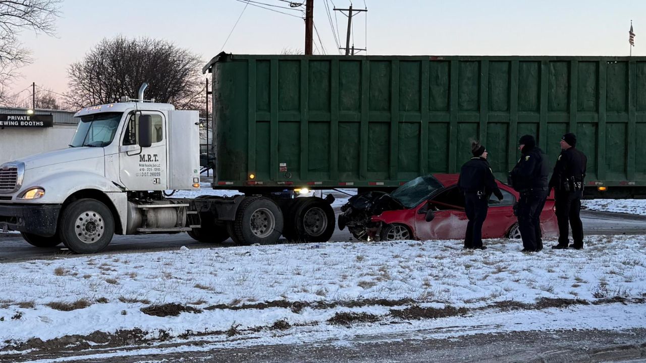 West Toledo Crash Sends One Person to Hospital After Car Slides Under Truck at Busy Intersection