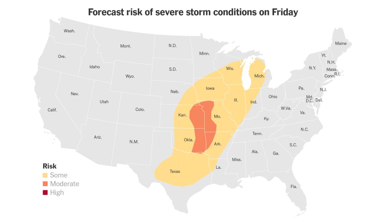 Tornado Outbreak Threat Builds From Texas to Iowa as Powerful Storm System Targets Plains