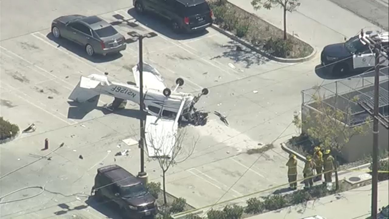 70-Year-Old Pilot Critical After Plane Overturns in Pacoima Parking Lot Crash