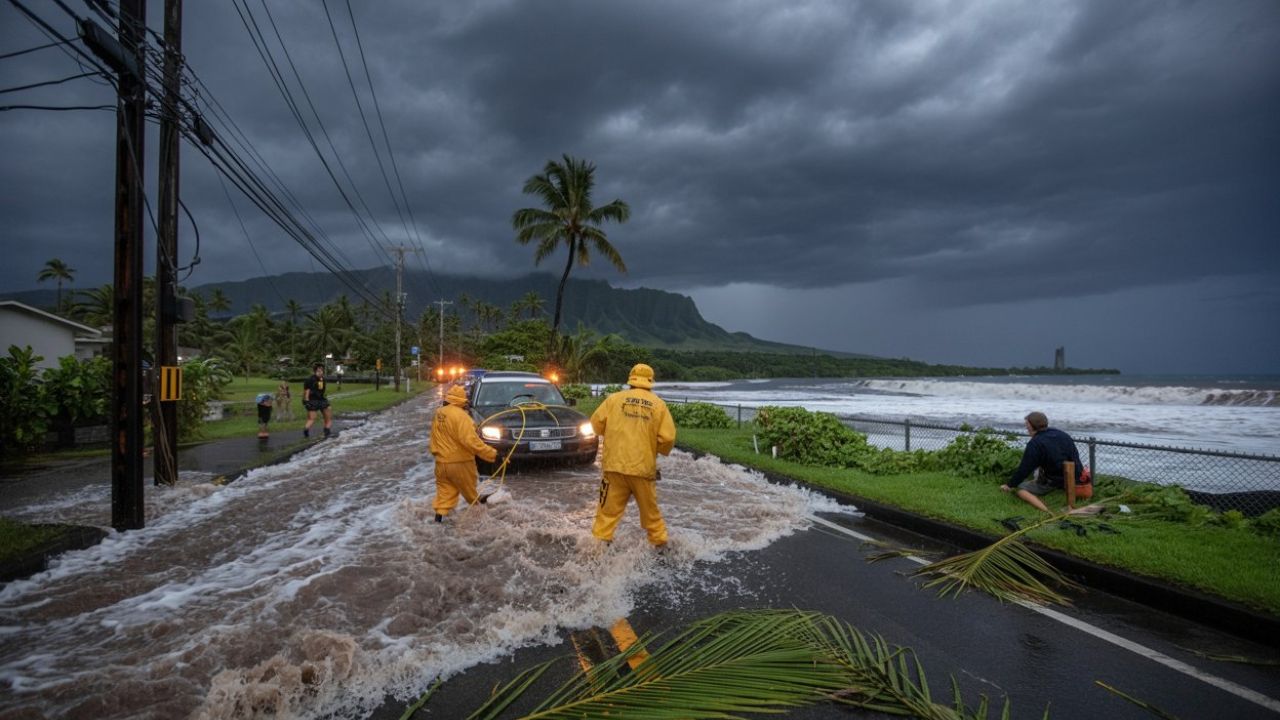 Oahu Braces for Severe Storm Schools Closed, Non-Essential Services Shut Down Amid Flash Flood Warnings