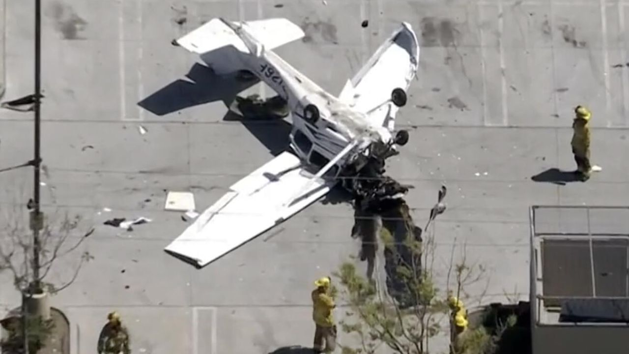 Pacoima Plane Crash 70-Year-Old Pilot Critical After Aircraft Flips in O’Reilly Auto Parts Parking Lot