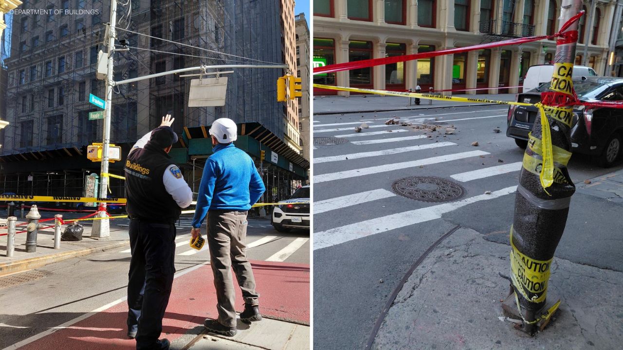 Terrifying Near-Miss in Tribeca Chunks of High-Rise Façade Rain Down on Broadway