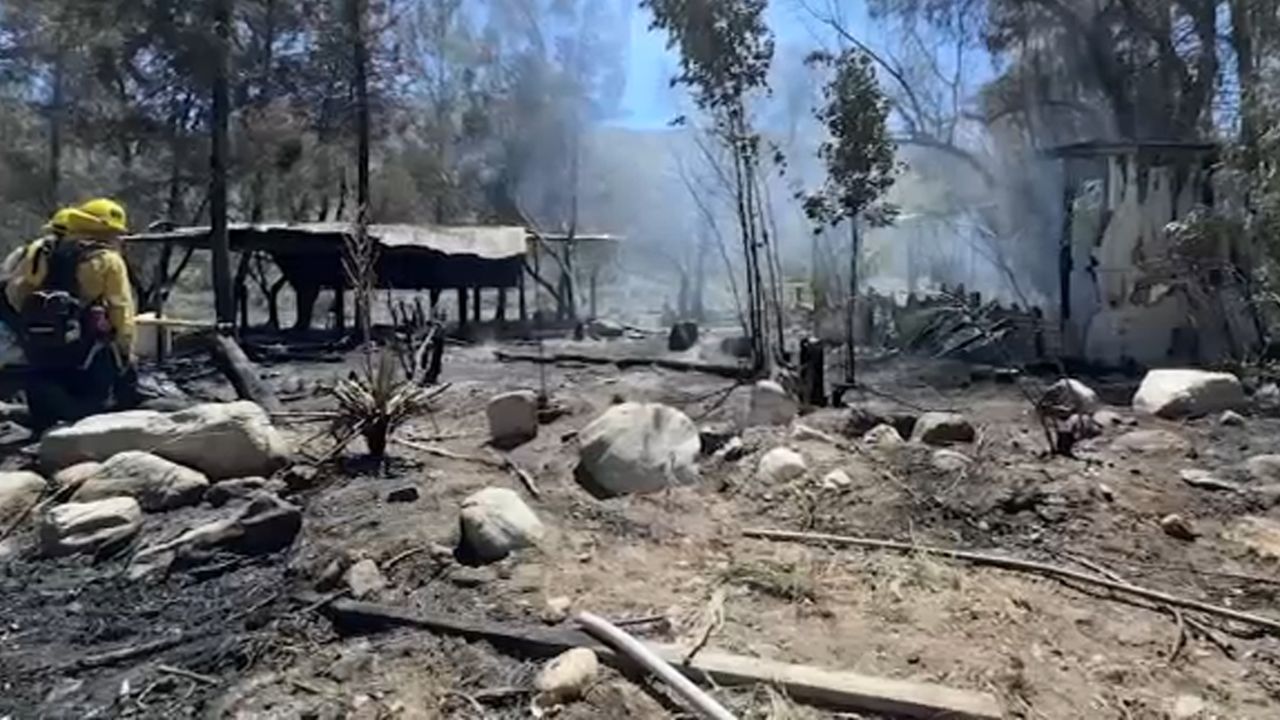 Cajon Fire Destroys Two Structures In San Bernardino