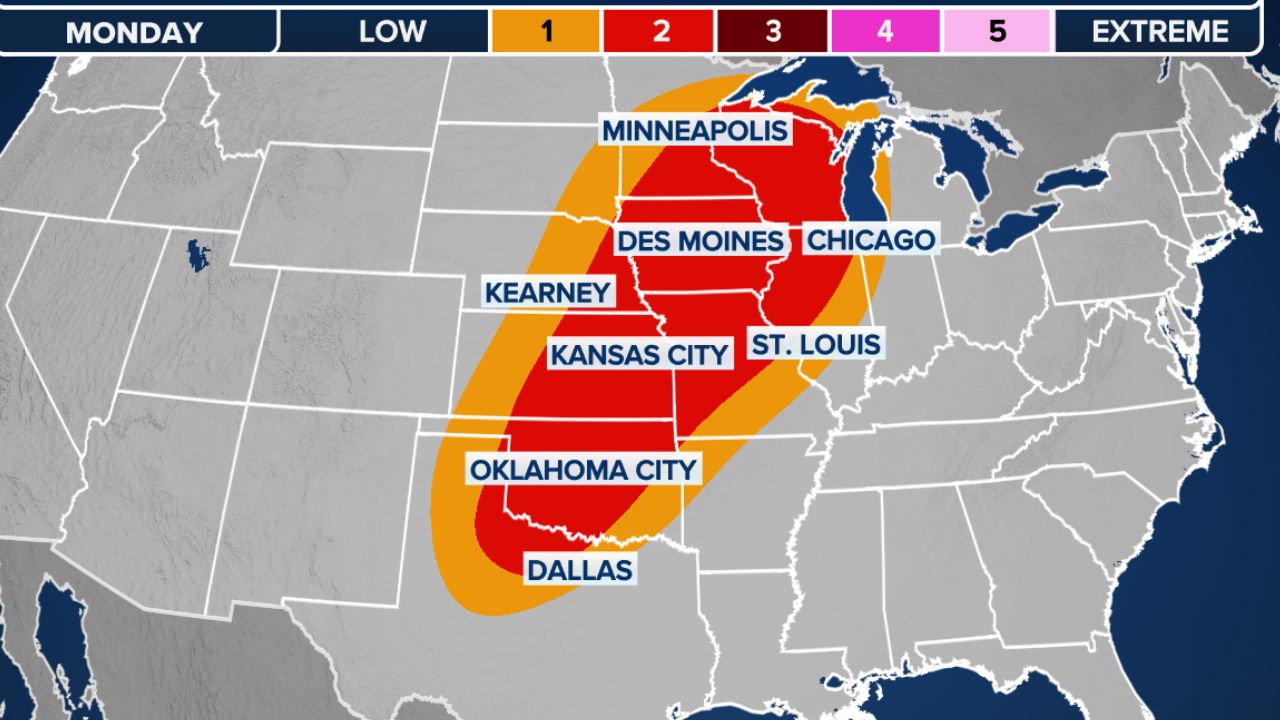 Dangerous Weather Pattern Targets Central U.S. With Damaging Winds and Large Hail