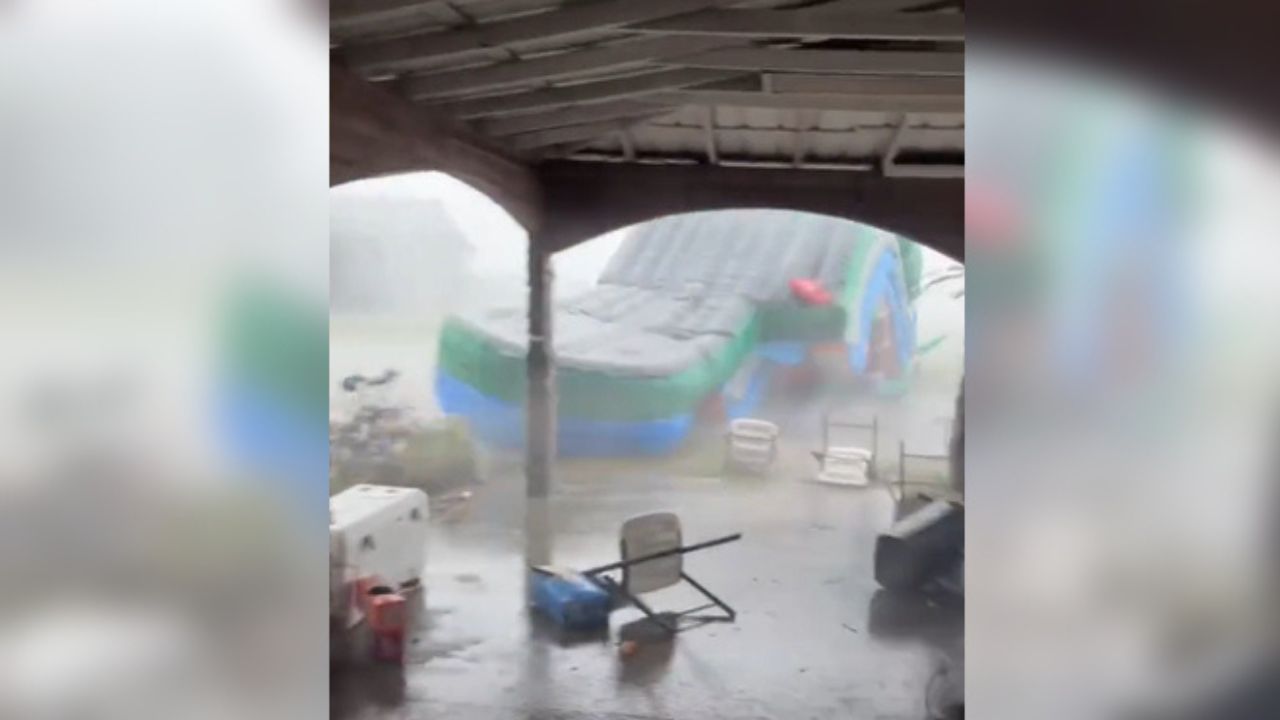 Florida Storm Turns Bounce House Into Flying Projectile During Intense Wind Gusts