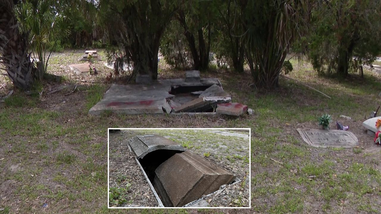 Historic Florida Cemetery Vandalized as Families Discover Cracked Graves and Graffiti