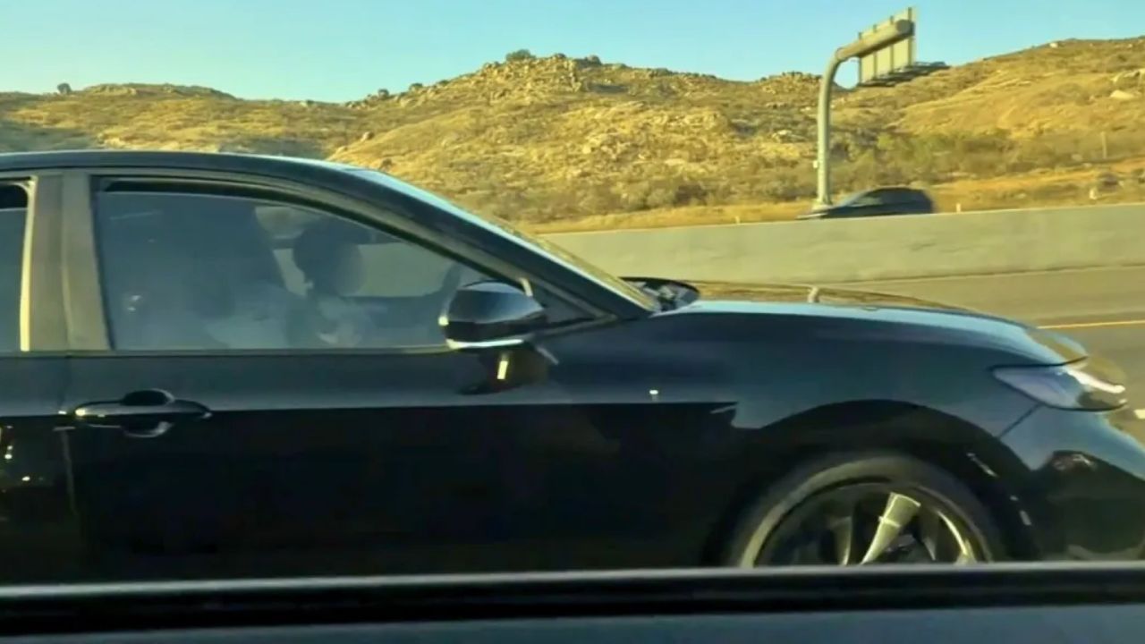 Child Spotted Steering Car On Southern California Freeway