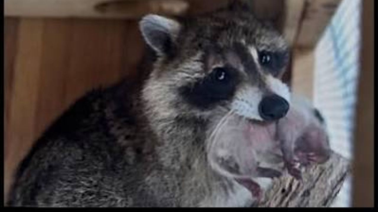 Hidden Raccoon Babies Rescued From Homeowner's Attic