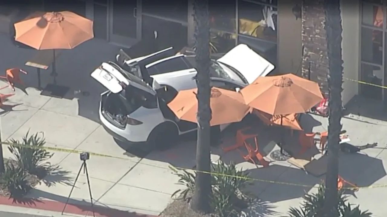 Tesla Crash At Simi Valley Urbane Cafe Leaves One Dead, Five Injured